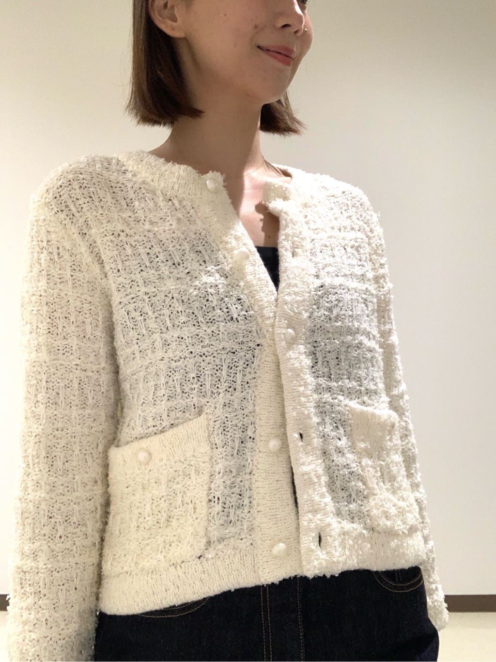 Yukaさんの「Dessin｜◆【洗える】ニットツィードカーディガン」を使ったコーディネート