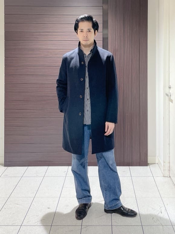 ToyoPさんの「TAKEO KIKUCHI｜【ウールカシミヤブレンド】ビーバー調 スタンドカラー コート」を使ったコーディネート