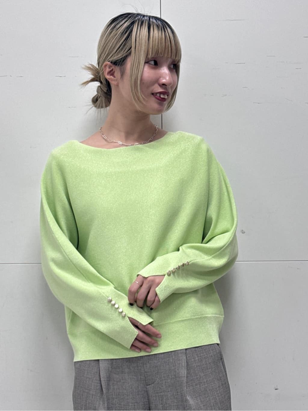omaさんの「THE SHOP TK｜◆ドルマン袖釦ニット【洗濯機OK】」を使ったコーディネート