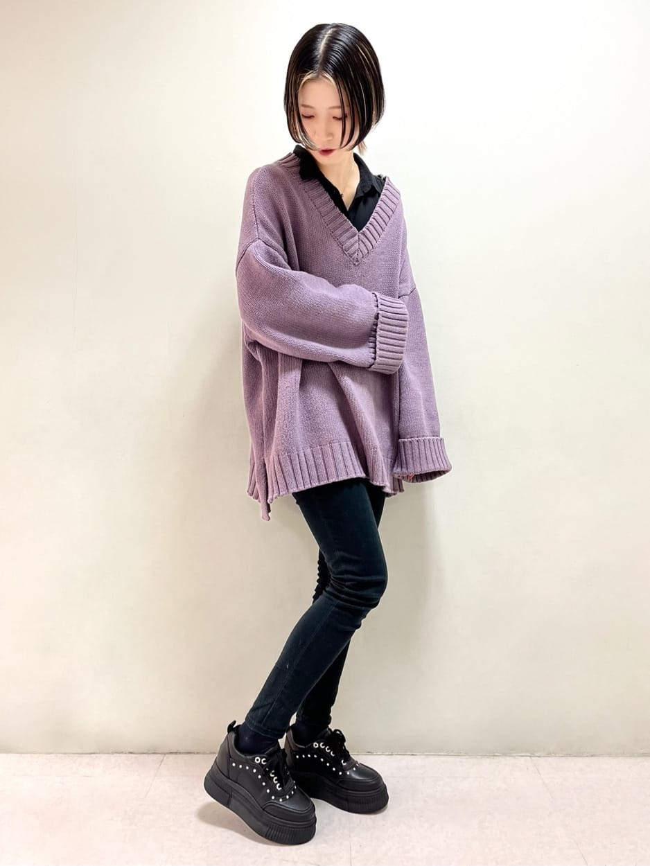 myさんの「ESPERANZA｜軽量厚底インヒールラインストーン付スニーカー」を使ったコーディネート