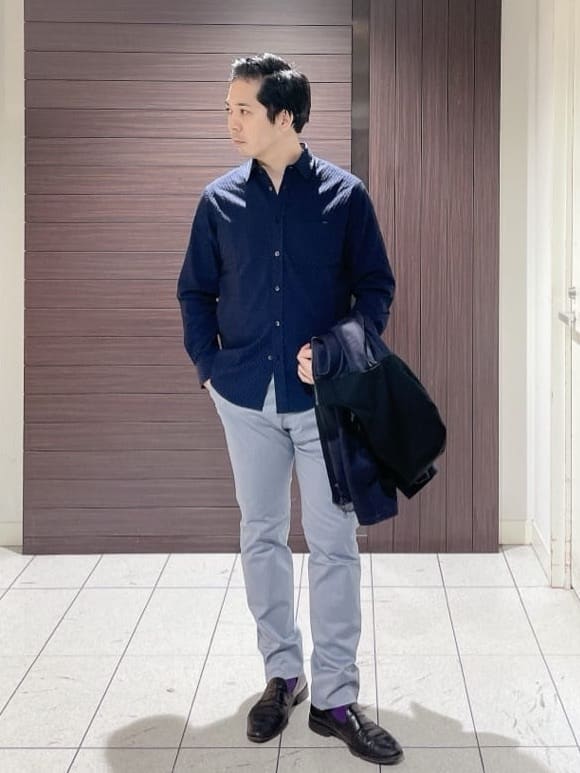 ToyoPさんの「TAKEO KIKUCHI｜【全7サイズ&times;8色展開！】トップマルチヘリンボン パンツ」を使ったコーディネート