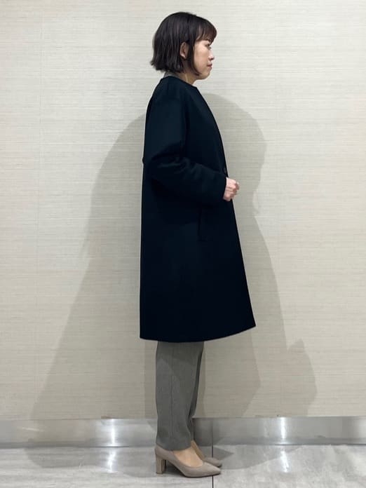 なつよさんの「UNTITLED｜【日本製／通勤／フォーマル】カシミヤ混ノーカラーコート」を使ったコーディネート