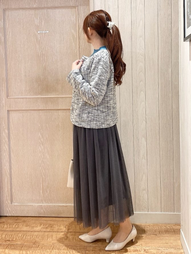 miiさんの「SHOO･LA･RUE｜◆【セレモニーからデイリーまで】女性らしさあふれる チュールスカート」を使ったコーディネート