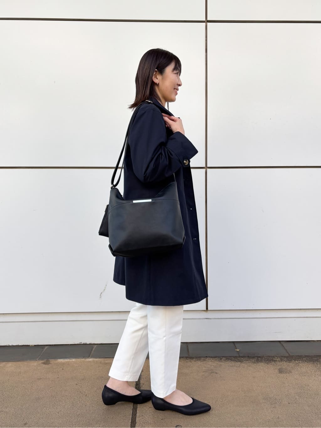 まいさんの「SHOO･LA･RUE｜◆【S-LL/撥水/防花粉】オンにもオフにも ステンカラーコート」を使ったコーディネート