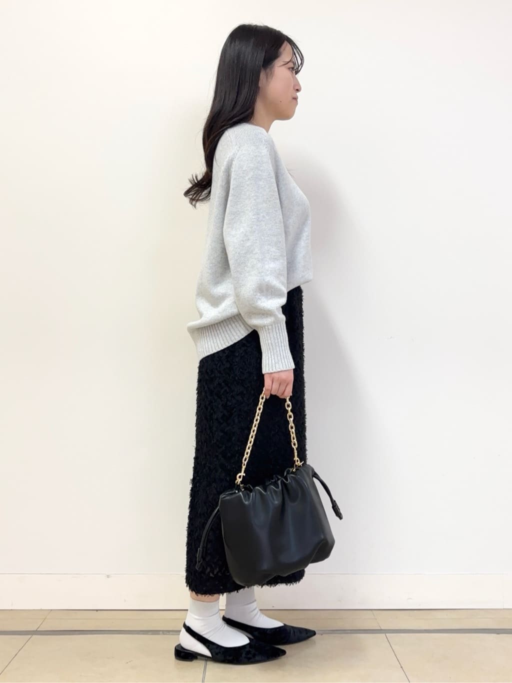 あやかさんの「UNTITLED｜◆【洗える/体型カバー】コットンウールプルオーバーニット」を使ったコーディネート