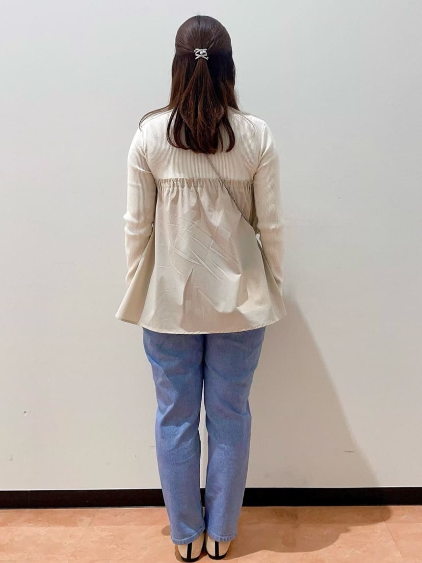 ayumiさんの「OPAQUE.CLIP｜◆リボンビスチェドッキングニット【洗濯機洗い可】」を使ったコーディネート