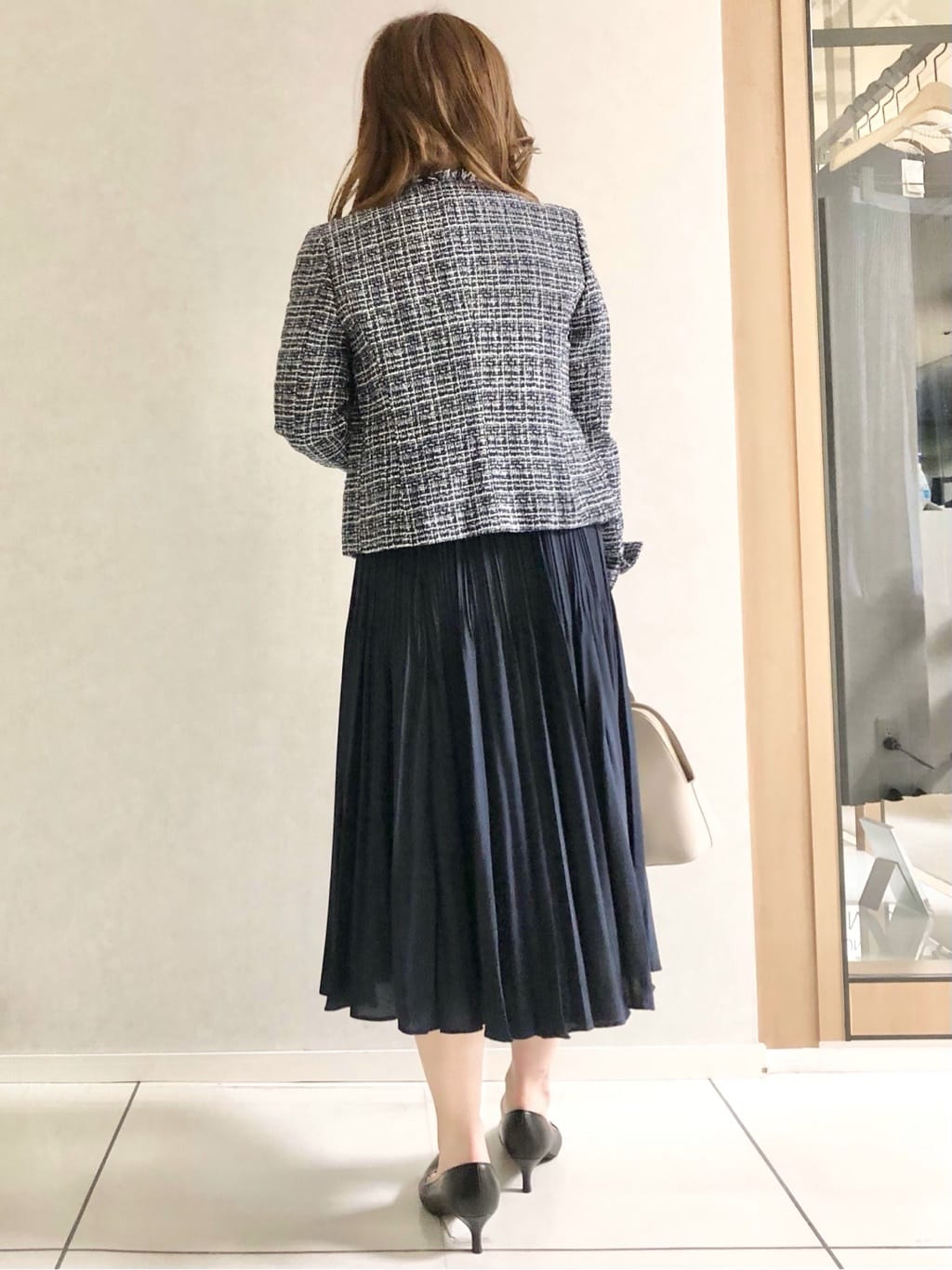 sayuさんの「UNTITLED｜◆【入卒/セレモニー/通勤】ラメツイード ノーカラージャケット」を使ったコーディネート
