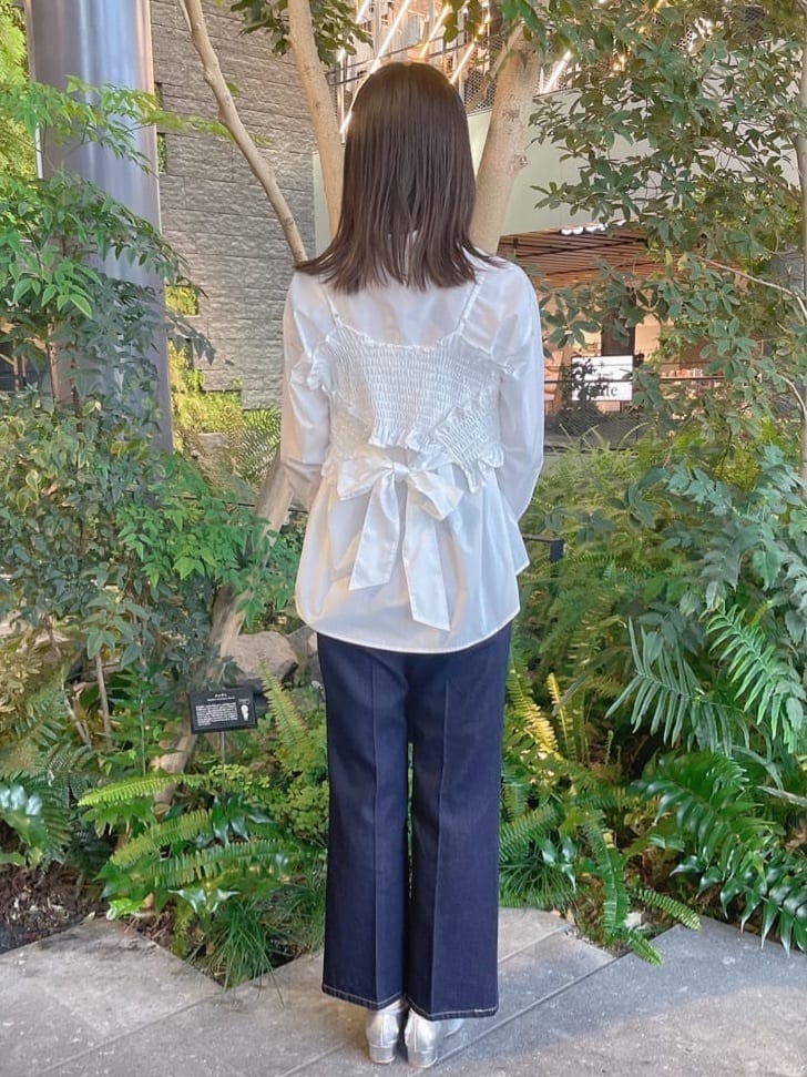 るかちさんの「OPAQUE.CLIP｜《丈が選べる》ストレートデニムパンツ【洗濯機洗い可】」を使ったコーディネート
