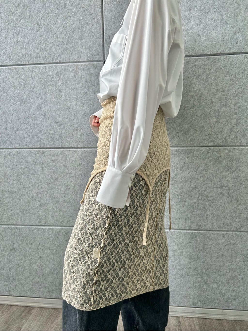 harunaさんの「CODE A｜stretch lace cami dress」を使ったコーディネート