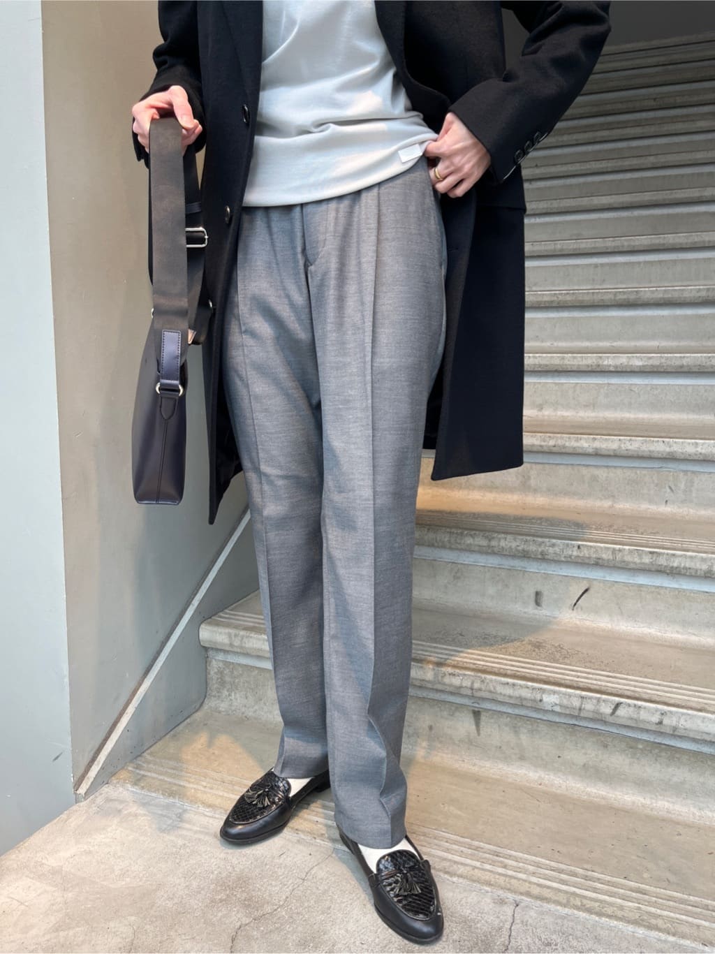 神野（jinno）さんの「TAKEO KIKUCHI｜ウールカシミヤブレンド チェスターコート」を使ったコーディネート