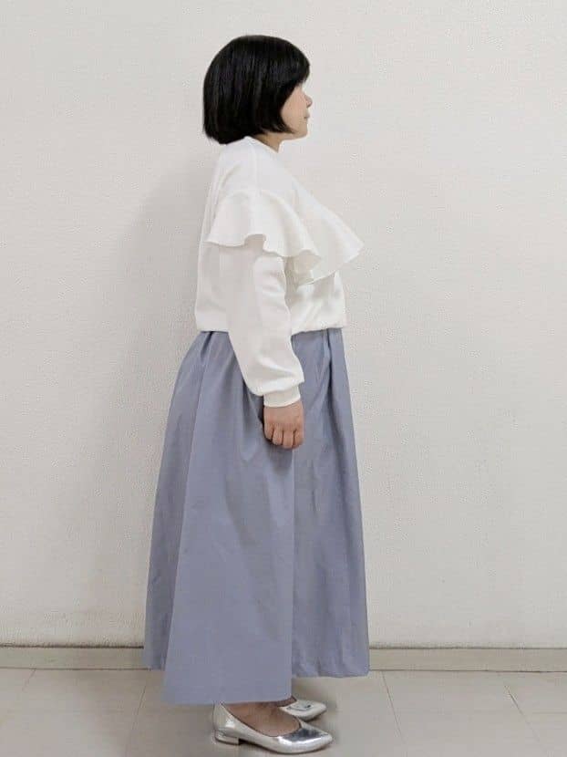 ぽんさんの「OPAQUE.CLIP｜◆フリルアシメトップス【洗濯機洗い可】」を使ったコーディネート