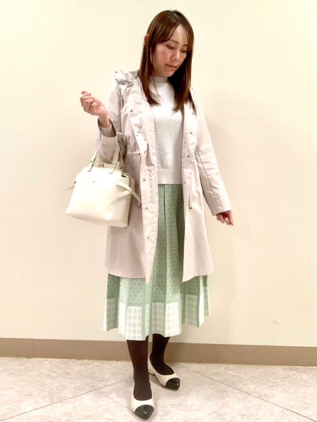 shimoさんの「Reflect｜◆プチハイネックジャカードニット」を使ったコーディネート