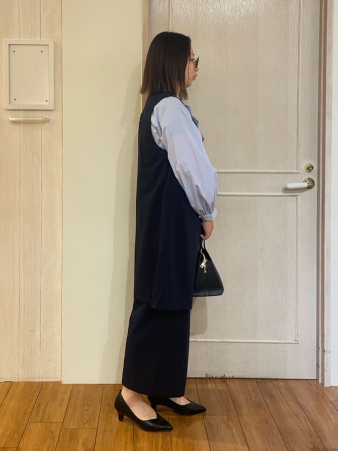 kumaさんの「SHOO･LA･RUE｜◆【洗える/S-3L/セットアップ可】セレモニーや通勤にも カットジョーゼット ジレ」を使ったコーディネート