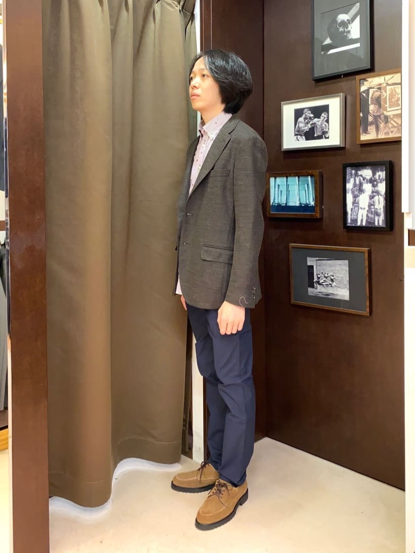 コバヤシさんの「TAKEO KIKUCHI｜【Made in JAPAN】播州織 ヘリンボン ストレート パンツ」を使ったコーディネート
