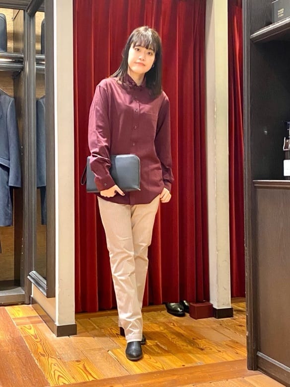 かわぴーさんの「TAKEO KIKUCHI｜【Made in JAPAN】播州織 ヘリンボン ストレート パンツ」を使ったコーディネート