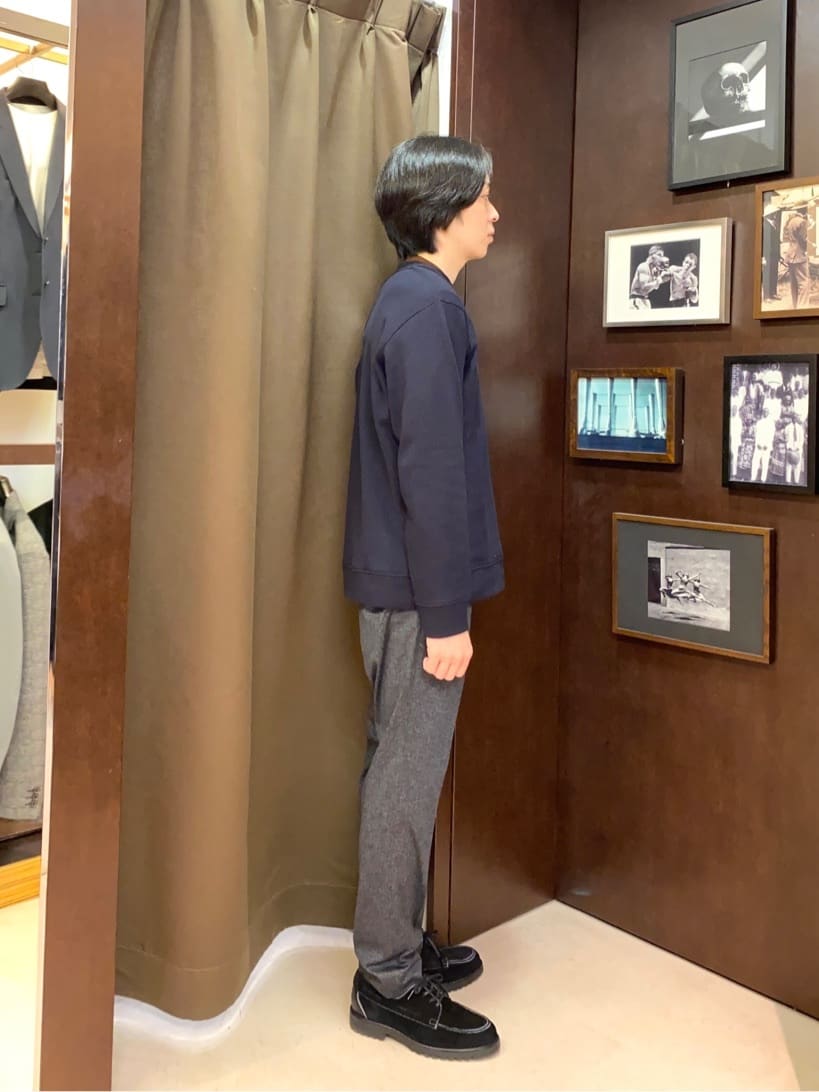 コバヤシさんの「TAKEO KIKUCHI｜【ONOFF対応】TRダブルニット ストレッチパンツ」を使ったコーディネート