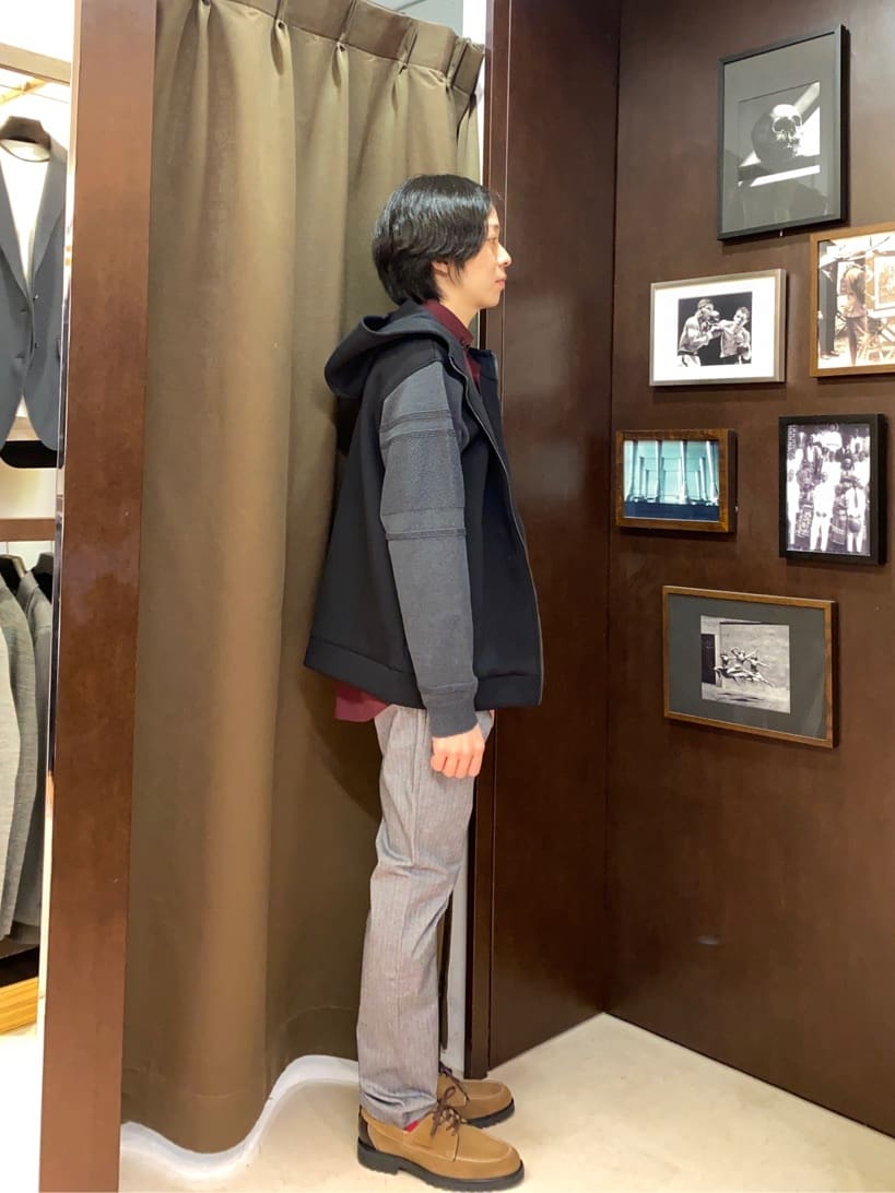 コバヤシさんの「TAKEO KIKUCHI｜【Made in JAPAN】播州織 ヘリンボン ストレート パンツ」を使ったコーディネート