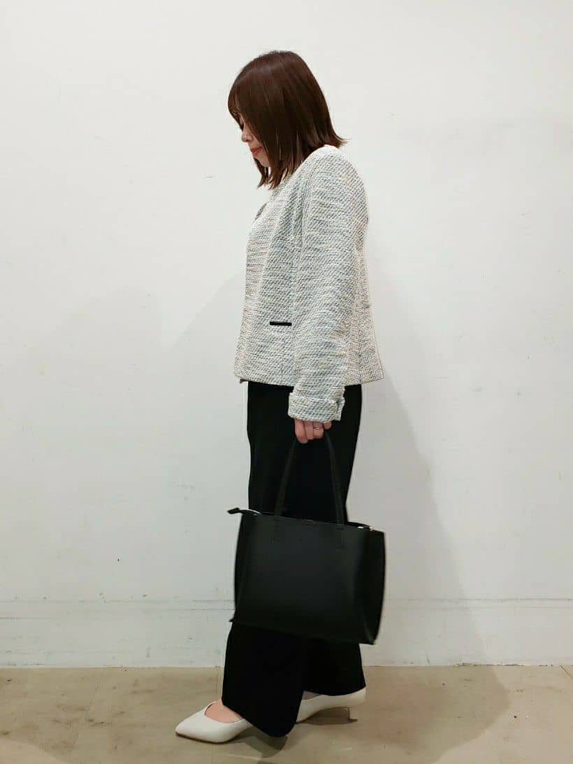 TSUCHIYAさんの「SHOO･LA･RUE｜◆【S-3L】セレモニーからデイリーにも 軽くて柔らかくて着心地の良い カットツイードジャケット」を使ったコーディネート