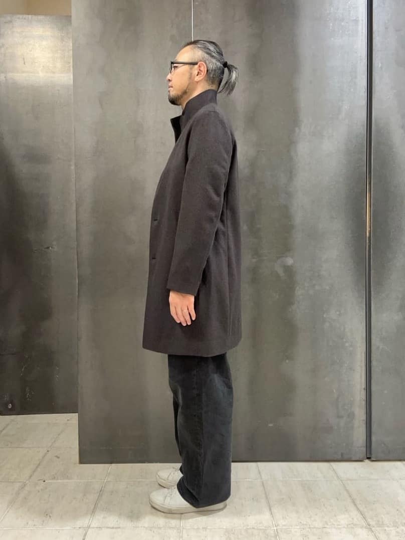 coheyさんの「TAKEO KIKUCHI｜【ウールカシミヤブレンド】ビーバー調 スタンドカラー コート」を使ったコーディネート
