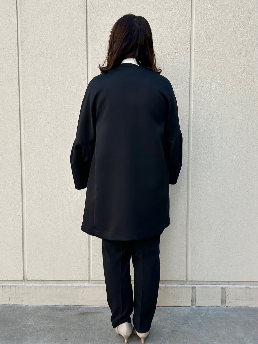 naomiさんの「OPAQUE.CLIP｜◆フレアスリーブミドルコート【洗える】」を使ったコーディネート
