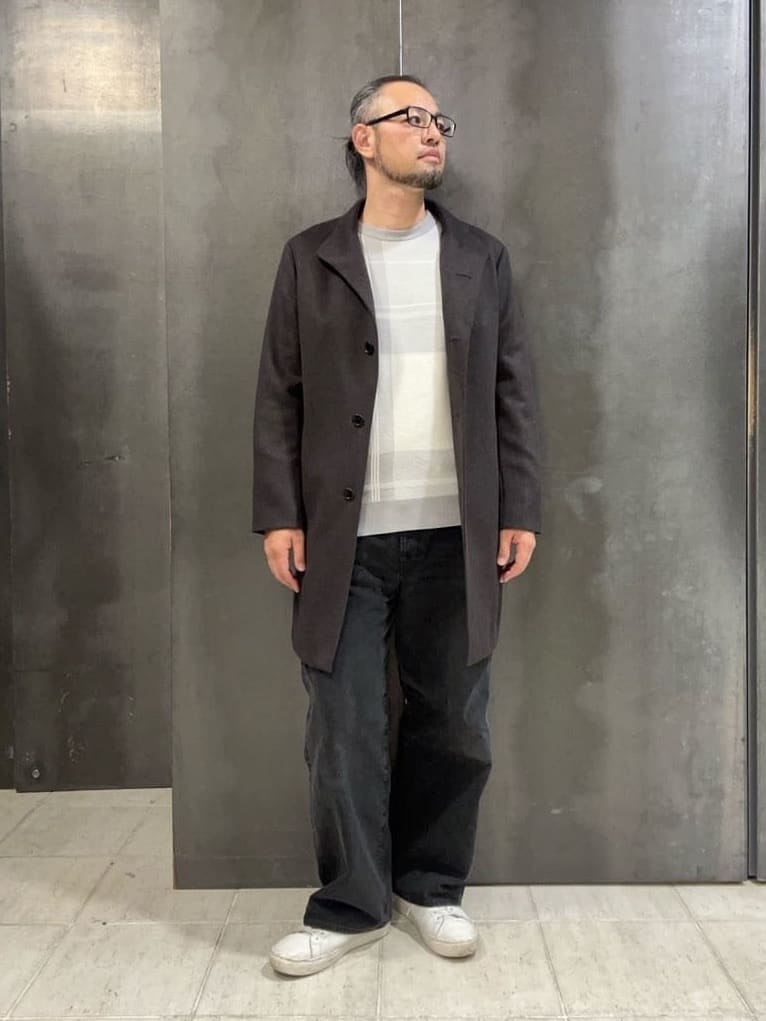coheyさんの「TAKEO KIKUCHI｜【ウールカシミヤブレンド】ビーバー調 スタンドカラー コート」を使ったコーディネート