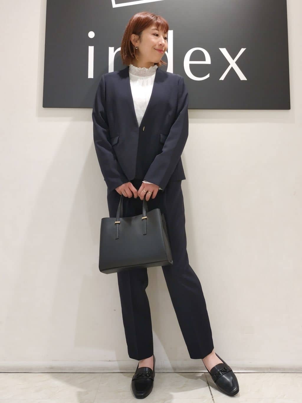 n.さんの「index｜◆《通勤／セットアップ対応》多機能ノーカラージャケット【洗濯機洗い可／防シワ／抗ピル／ストレッチ】」を使ったコーディネート