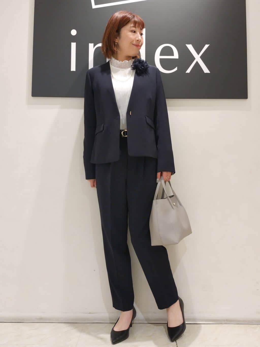 n.さんの「index｜◆《通勤／セットアップ対応》多機能ノーカラージャケット【洗濯機洗い可／防シワ／抗ピル／ストレッチ】」を使ったコーディネート