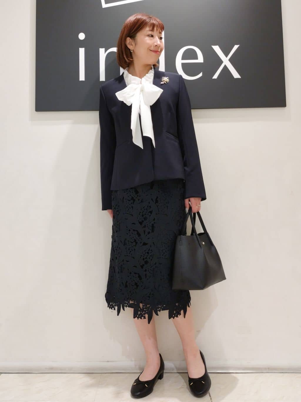 n.さんの「index｜◆フリルギャザーボウタイブラウス【洗濯機可】」を使ったコーディネート