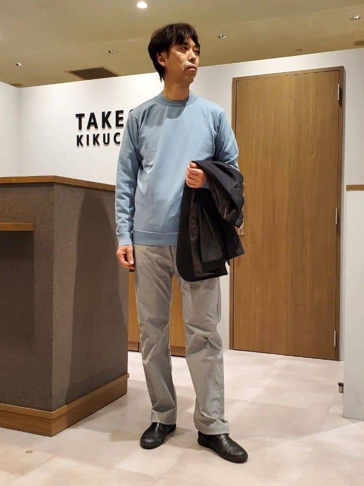 ishidaさんの「TAKEO KIKUCHI｜【Made in JAPAN】播州織 ストレッチ パンツ」を使ったコーディネート
