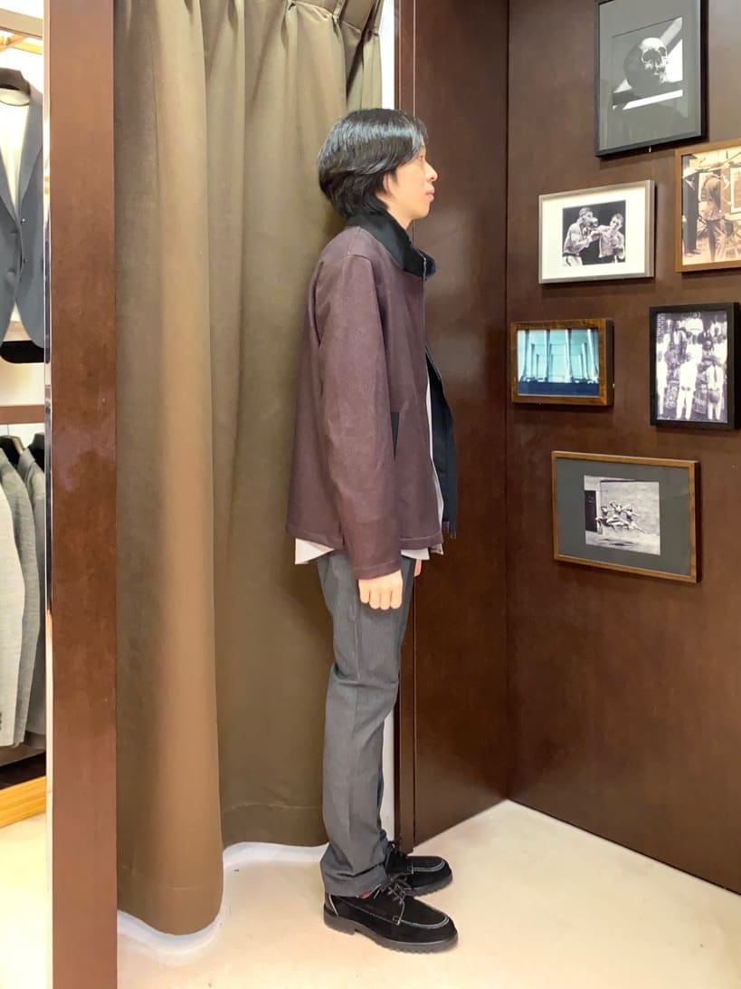 コバヤシさんの「TAKEO KIKUCHI｜【Made in JAPAN】播州織 ヘリンボン ストレート パンツ」を使ったコーディネート