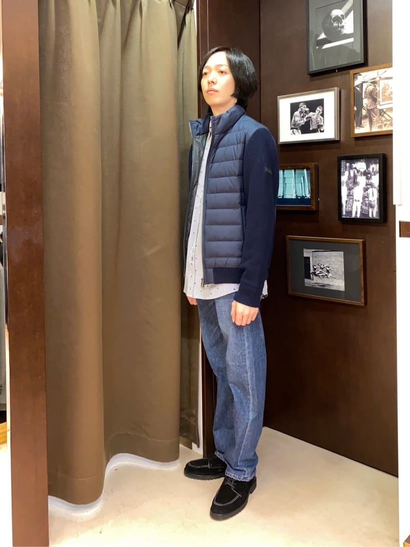 コバヤシさんの「TAKEO KIKUCHI｜ハットモチーフ ジャカード ストライプ シャツ」を使ったコーディネート