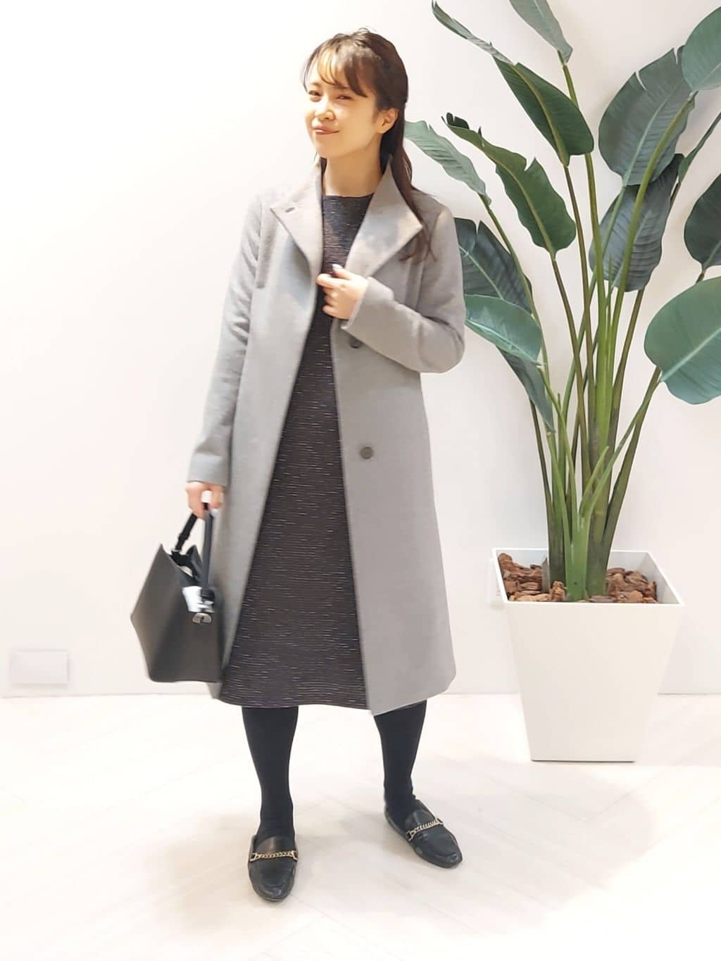YuKaRiさんの「UNTITLED｜【日本製／2WAY衿】スタンドカラー ロングコート」を使ったコーディネート