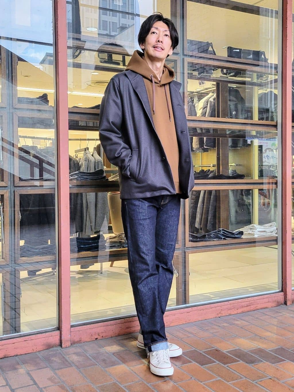 piroyaさんの「TAKEO KIKUCHI｜【DOWN FABRIC】ダウンファブリック スタンドカラーブルゾン」を使ったコーディネート