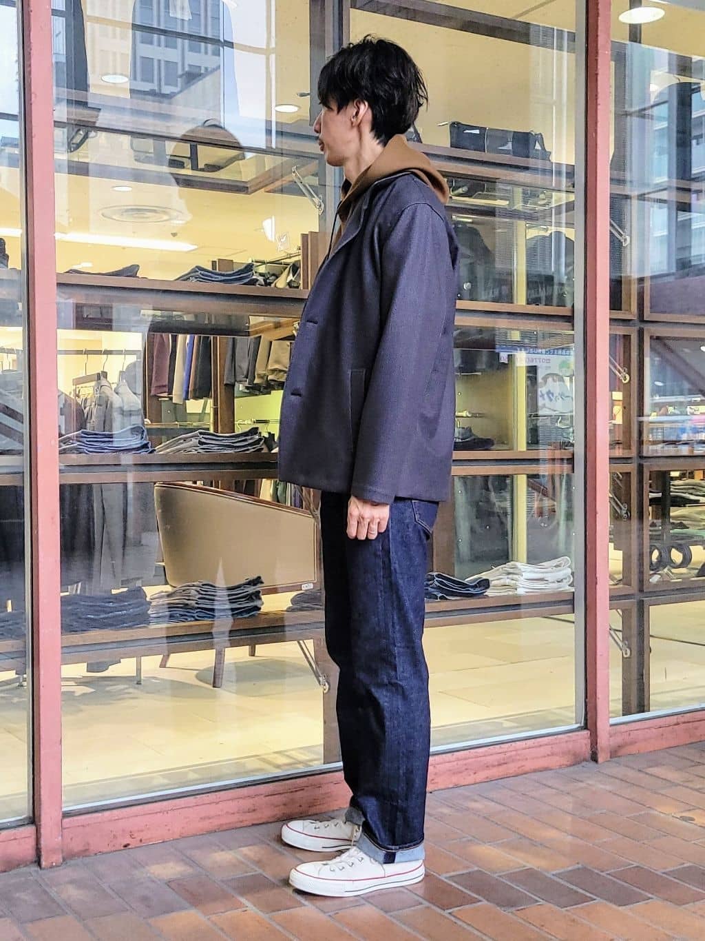 piroyaさんの「TAKEO KIKUCHI｜【DOWN FABRIC】ダウンファブリック スタンドカラーブルゾン」を使ったコーディネート