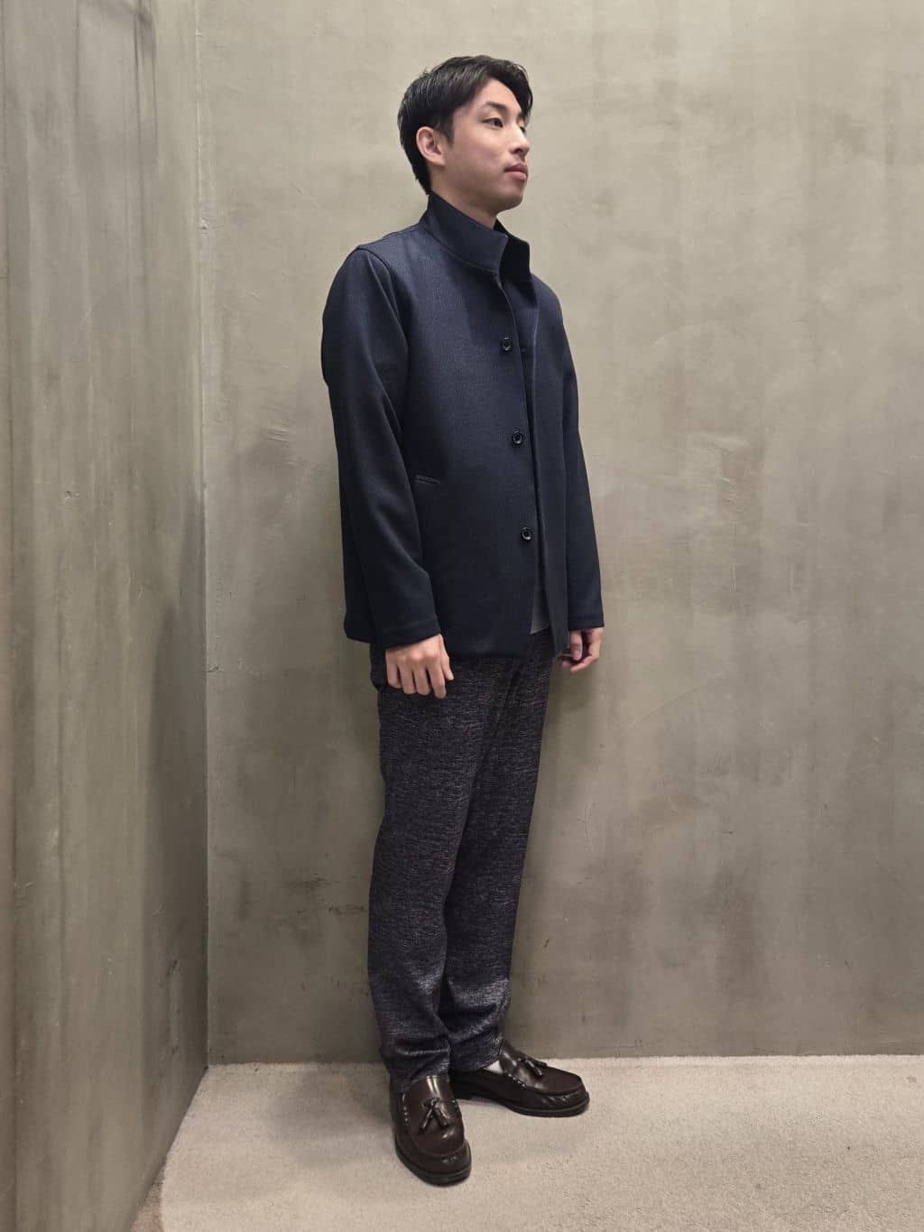 白木駆さんの「TAKEO KIKUCHI｜【DOWN FABRIC】ダウンファブリック スタンドカラーブルゾン」を使ったコーディネート