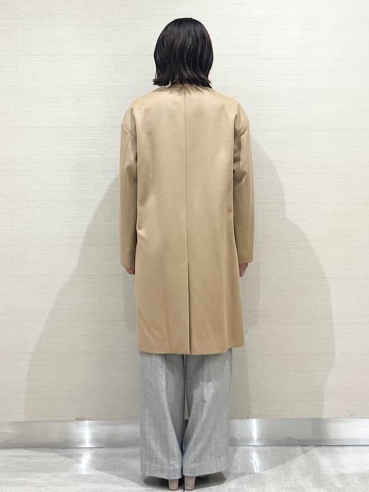 なつよさんの「UNTITLED｜【日本製／通勤／フォーマル】カシミヤ混ノーカラーコート」を使ったコーディネート