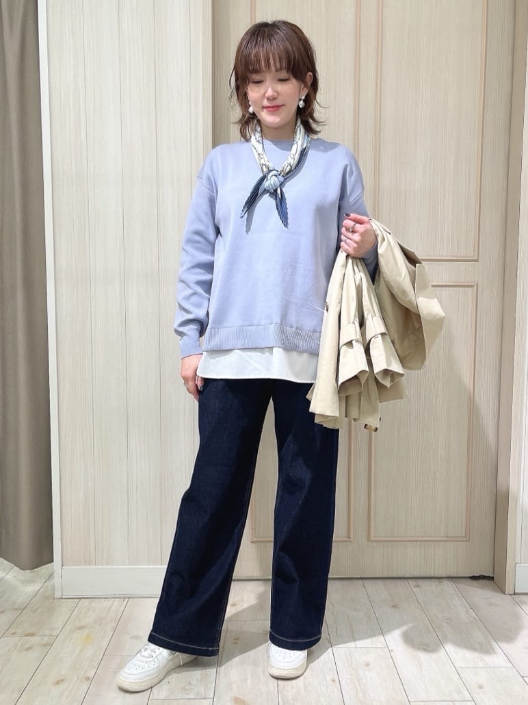 kaneさんの「SHOO･LA･RUE｜◆【洗える】一枚で簡単こなれ見え スポンディッシュ 裾レイヤード風ニット」を使ったコーディネート
