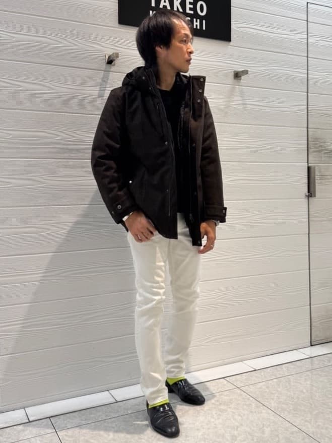 井出恭輔さんの「TAKEO KIKUCHI｜【3WAY】ジャカード グレンチェック ダウンライナー ブルゾン」を使ったコーディネート