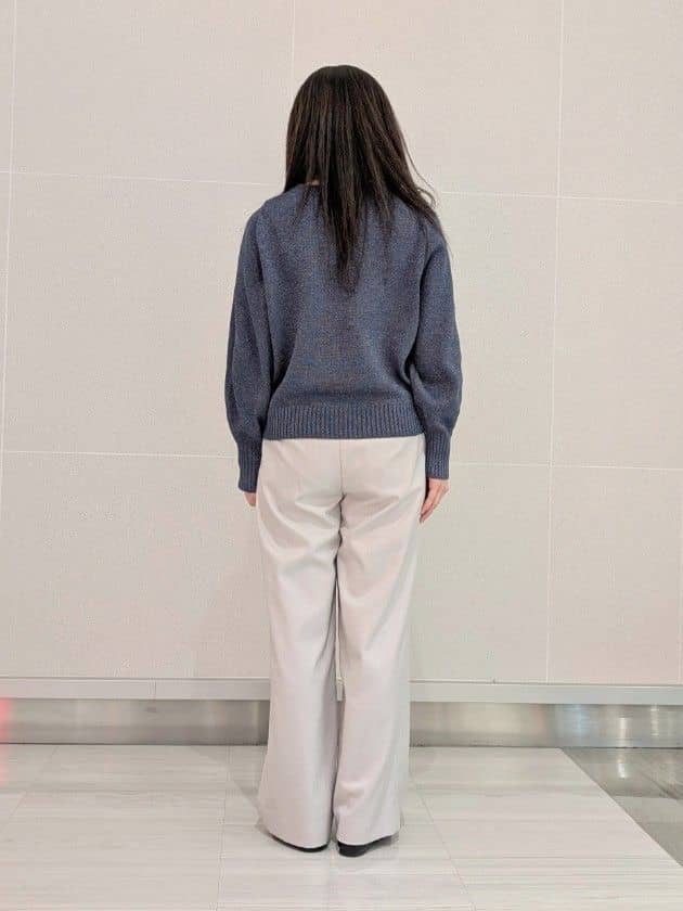 Rieさんの「UNTITLED｜◆【後ろウエストゴム/洗える】梳毛調ソフトワイドパンツ」を使ったコーディネート