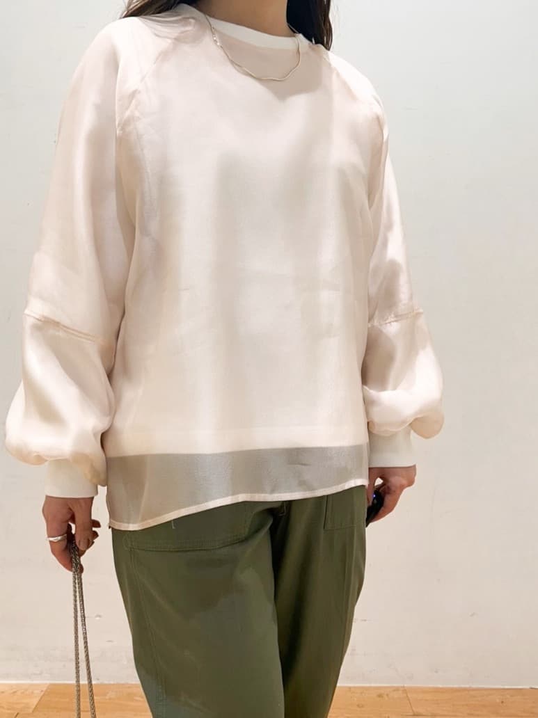 kurumiさんの「OPAQUE.CLIP｜◆シアーレイヤード裏毛プルオーバー【洗濯機洗い可】」を使ったコーディネート