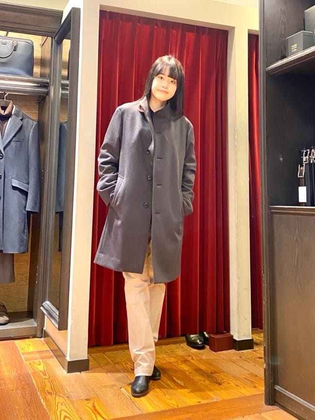 かわぴーさんの「TAKEO KIKUCHI｜【ウールカシミヤブレンド】ビーバー調 スタンドカラー コート」を使ったコーディネート