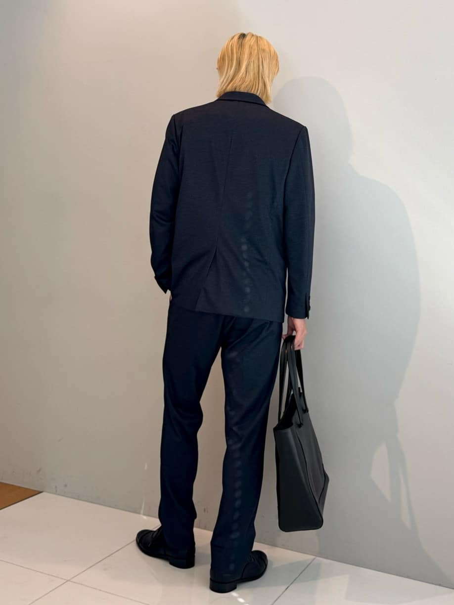 simさんの「tk.TAKEO KIKUCHI｜◆【洗える】ピンヘッドストレッチセットアップ／上下2点セット／速乾／WEB限定／ビジカジ対応」を使ったコーディネート
