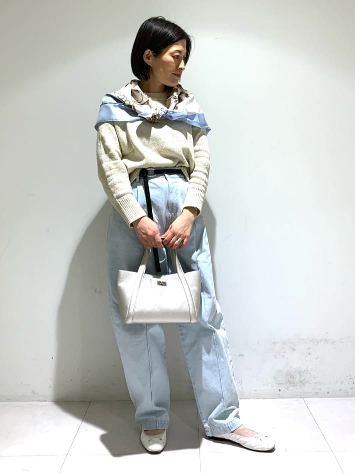 ちーさんの「UNTITLED｜◆カーブシルエット ワイドデニム」を使ったコーディネート
