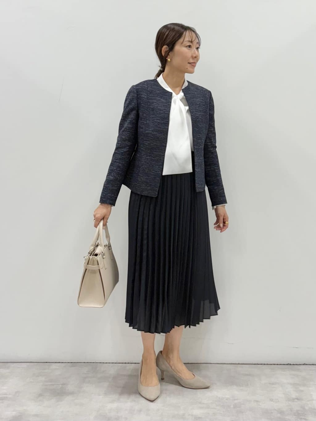 YUさんの「INDIVI｜◆【洗える】ストレッチツィードジャケット」を使ったコーディネート
