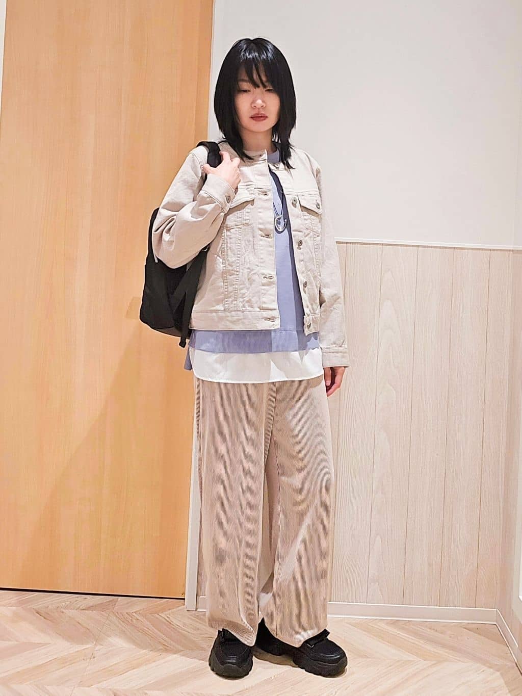 ＊yuki＊さんの「SHOO･LA･RUE｜◆【洗える】一枚で簡単こなれ見え スポンディッシュ 裾レイヤード風ニット」を使ったコーディネート