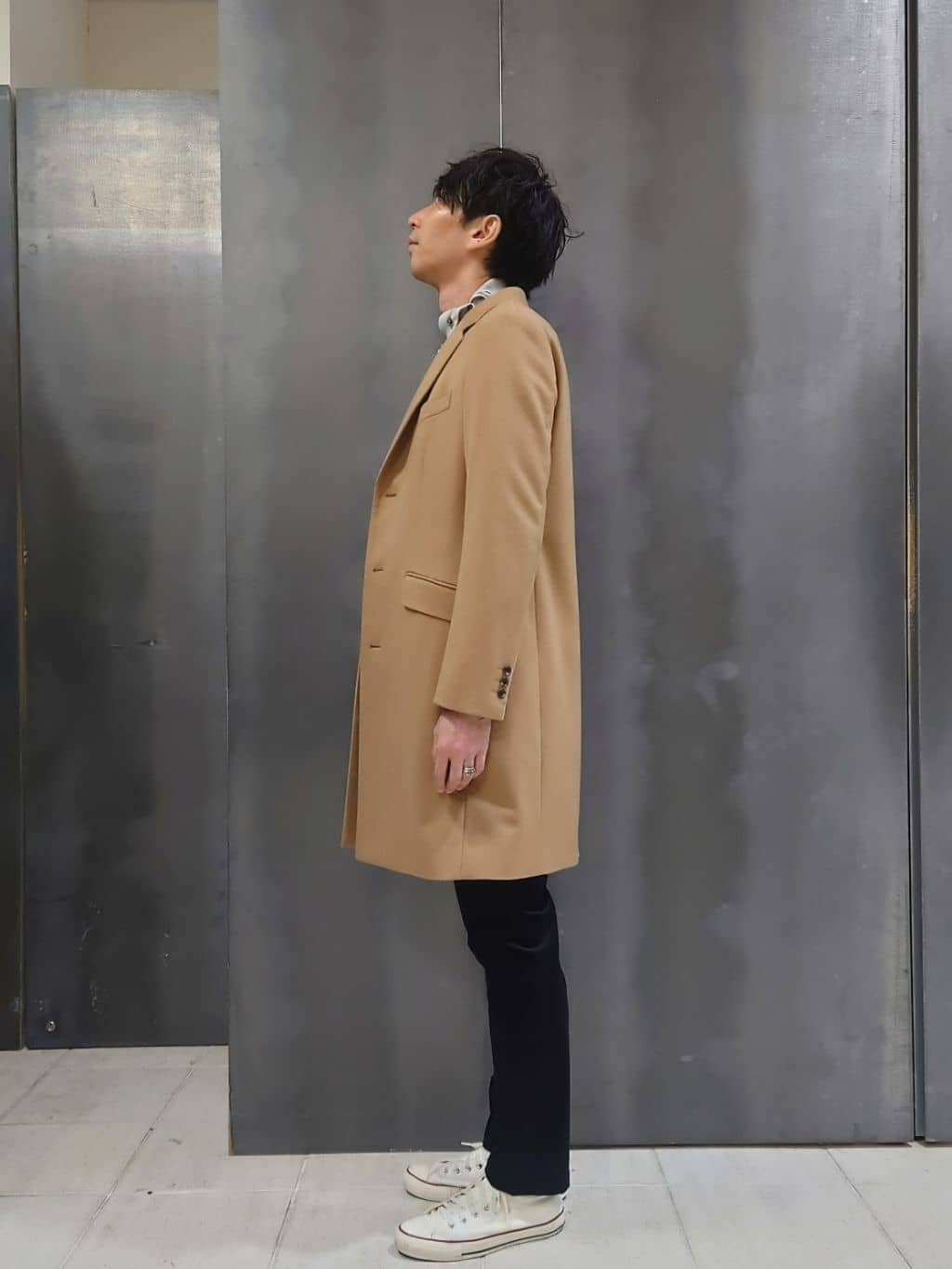kawamuさんの「TAKEO KIKUCHI｜ウールカシミヤブレンド チェスターコート」を使ったコーディネート