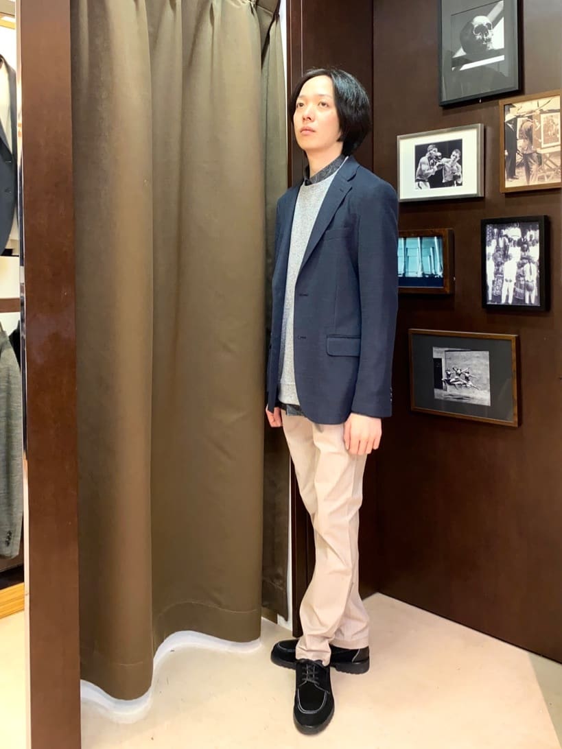 コバヤシさんの「TAKEO KIKUCHI｜【Made in JAPAN】播州織 ヘリンボン ストレート パンツ」を使ったコーディネート