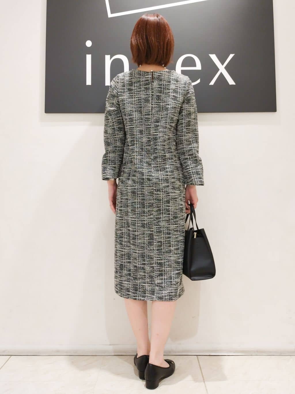 n.さんの「index｜◆ストレッチラメツイードワンピース【洗濯機洗い可】」を使ったコーディネート