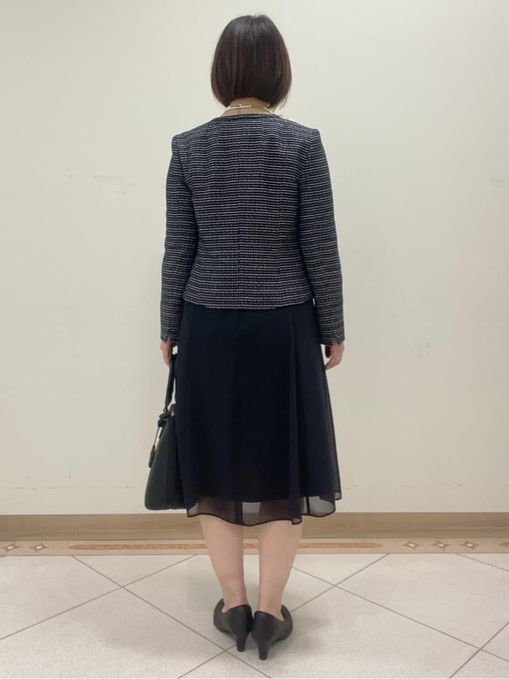 hanaさんの「Reflect｜◆【フォーマル/洗える】フィット＆フレアジョーゼットワンピース」を使ったコーディネート