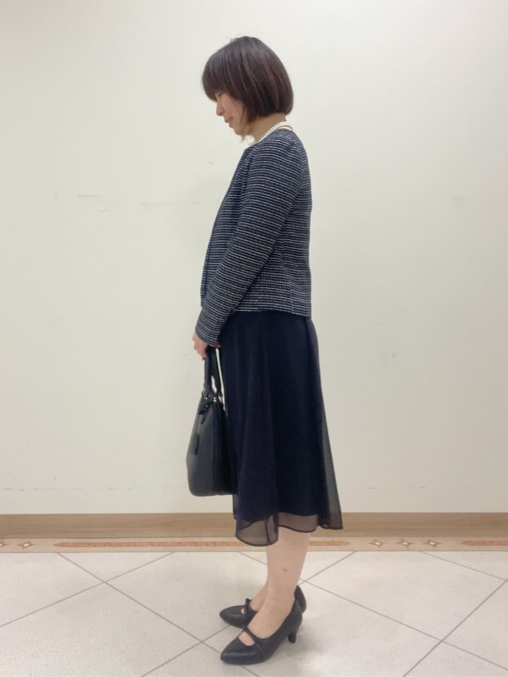 hanaさんの「Reflect｜◆【フォーマル/洗える】フィット＆フレアジョーゼットワンピース」を使ったコーディネート